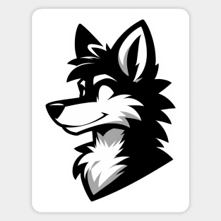 Simple Anthro Furry Wolf Silhouette V2 Sticker